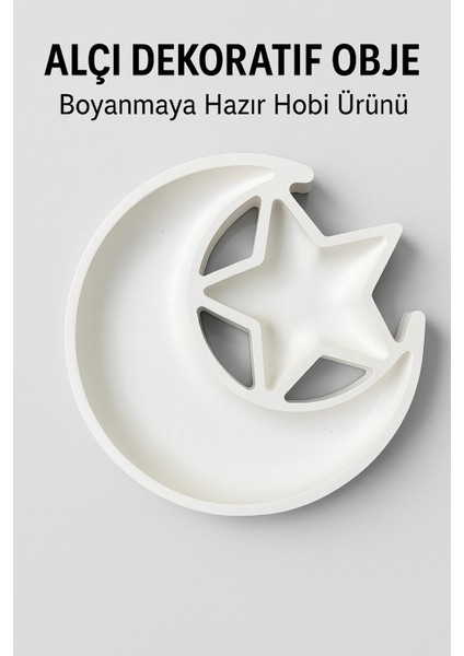 10 Adet Ay Yıldız Alçı Dekoratif Obje – Boyanabilir Hobi Ürünü fiyatları