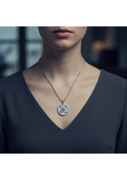 Vegvisir Pusula - Viking Sembol Gümüş Kaplama Örme Zincir Kolye fırsatları