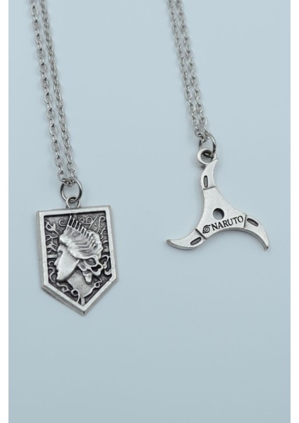 2'li Anime Attack On Titan Acrylic Maria Anime Naruto Gümüş Kaplama Kolye Seti