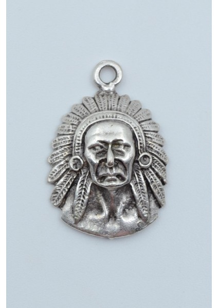 Kızılderili Gümüş Kaplama Kolye Ucu