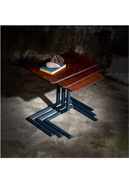 Trigon Servis Sehpa | Ceviz Zigon Sehpa