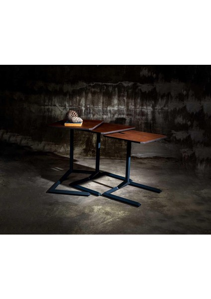 Trigon Servis Sehpa | Ceviz Zigon Sehpa