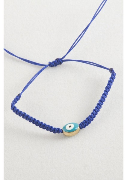 Oval Nazar Makrome Örgülü Bileklik