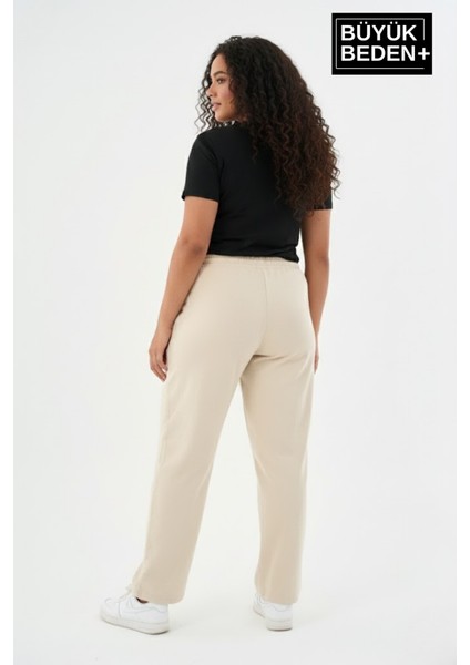 Kadın Büyük Beden N Logo Baskılı Rahat Kesim Lastikli Bel Paça Reçme Eşofman Altı SPR26EAK952-4 fiyatları