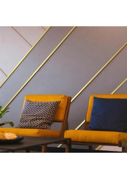 50 Metre Fayans Arası Şerit Dekoratif Yapışkan Renkli Dekor Su Geçirmez Sızdırmaz Altın Bant ( Lisinya )