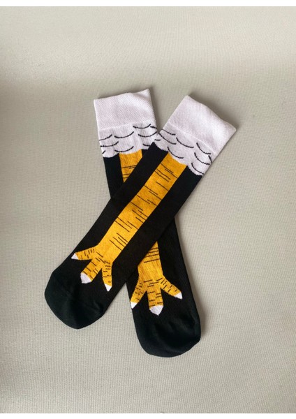Tavuk Ayağı Desenli Unisex Soket Çorap (1 Çift) – Premium Kalite Eğlenceli Çorap fiyatları