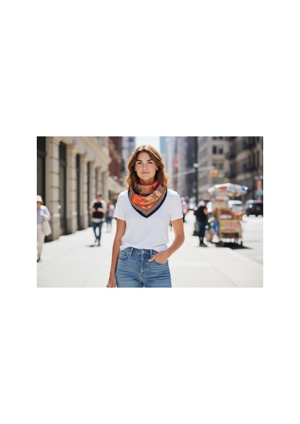 At Desenli Renkli Fular 50 x 50 fiyatları