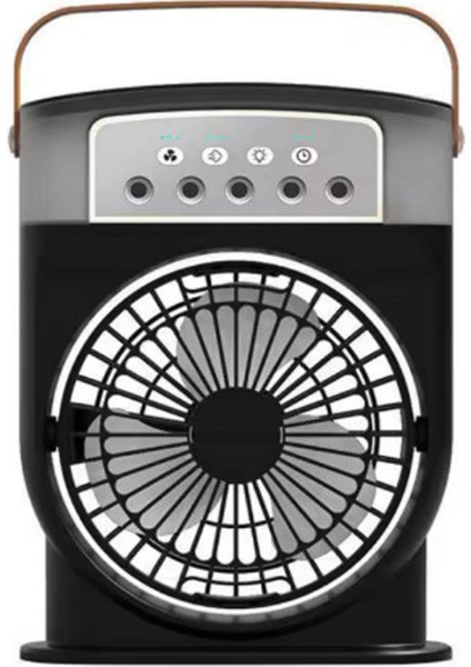 Şarjlı 600 ml Su Hazneli Taşınabilir Masaüstü Vanilatör Güçlü Fan ve 2000 Mah Pil Siyah