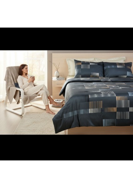 Trace Antrasit Çift Kişilik Kolay Ütülenir Nevresim Takımı