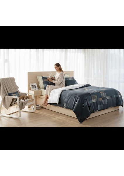 Trace Antrasit Çift Kişilik Kolay Ütülenir Nevresim Takımı modelleri