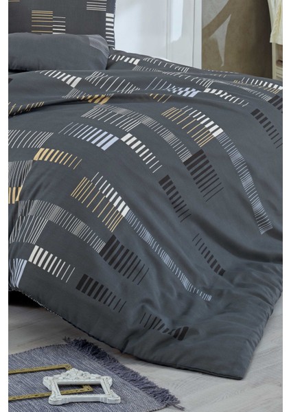 Trace Antrasit Çift Kişilik Kolay Ütülenir Nevresim Takımı indirimleri