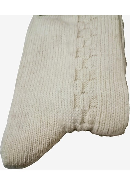 Erkek Koyun Yünü Çorap 1 Çift 40-44 Numara Krem Rengi fiyatları