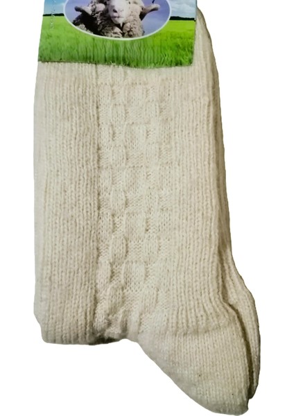 Erkek Koyun Yünü Çorap 1 Çift 40-44 Numara Krem Rengi modelleri