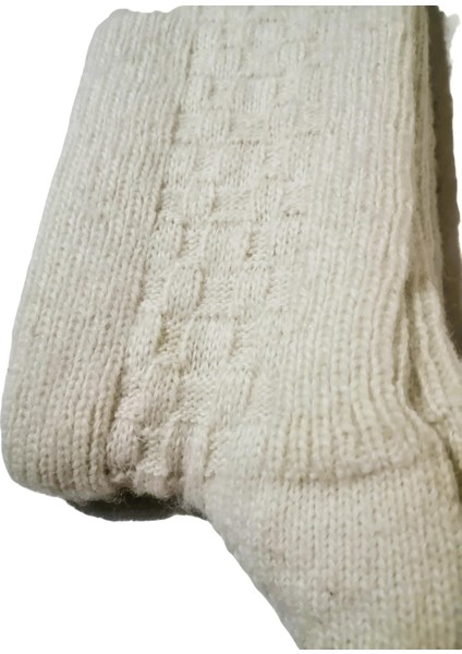 Erkek Koyun Yünü Çorap 1 Çift 40-44 Numara Krem Rengi fırsatları