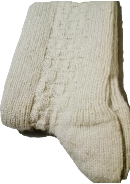 Erkek Koyun Yünü Çorap 1 Çift 40-44 Numara Krem Rengi indirimleri