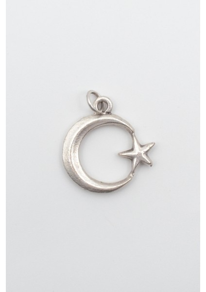 Ay Yıldız Gümüş Kaplama Kolye Ucu