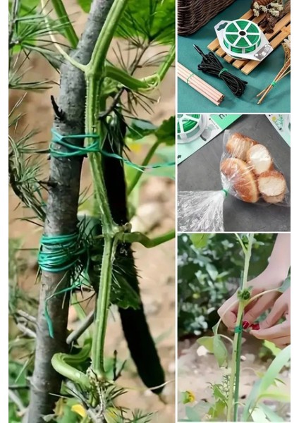 50 Metre Kendiliğinden Kesici Bıçaklı Bitki Saksı Kablo Sabitleme Teli