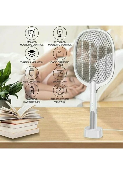 Şarjlı Sinek Öldürücü Masaüstü Standlı,mor Işık Sinek Kovucu Raket fiyatları