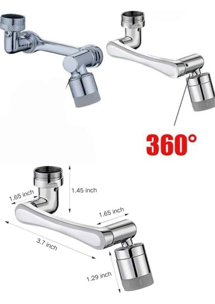 180 Derece Dönebilen Fonksiyonel Paslanmaz Çelik Robotik Kol Musluk Başlığı indirimleri