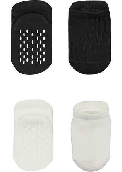 Nessiworld 2'li Altı Havlu Sneakers Kaymaz Çorap 20501 Siyah Ekru fiyatları