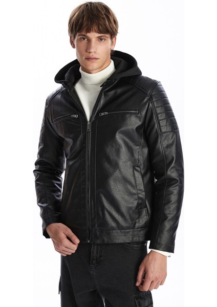 Yeni Sezon Slim Fit Erkek Deri Görünümlü Ceket