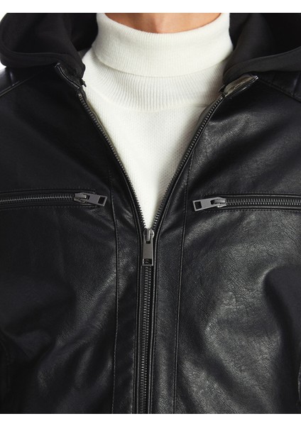 Yeni Sezon Slim Fit Erkek Deri Görünümlü Ceket modelleri