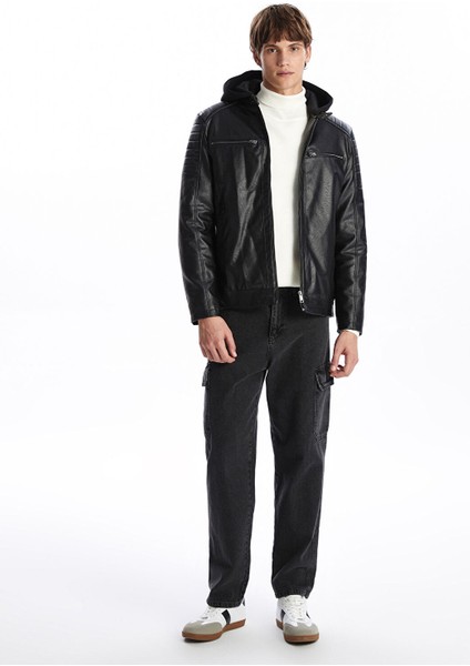 Yeni Sezon Slim Fit Erkek Deri Görünümlü Ceket fiyatları