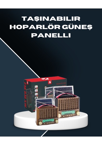 Çok Fonksiyonlu Solar Radyo Bluetooth USB Sd Kartlı Taşınabilir Hoparlör