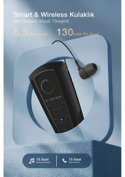 Yeni Nesil Bluetooth Kulaklık KB-200 Makaralı Titreşimli Kulaklık KB200