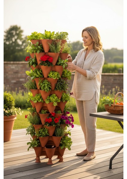 Yediveren Sabit - 10 Katlı Toprak Katlı Kule Saksı fiyatları