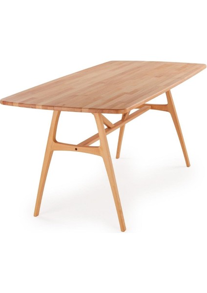 6 Kişilik Slim Masif Kayın Ahşap Masa - 160X80