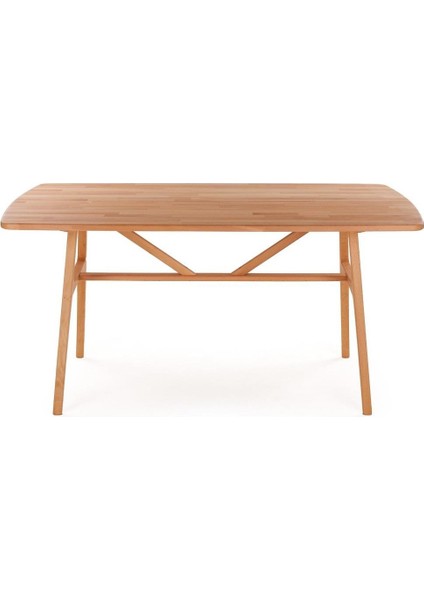 6 Kişilik Slim Masif Kayın Ahşap Masa - 160X80 fiyatları