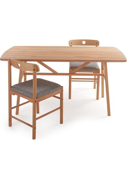 6 Kişilik Slim Masif Kayın Ahşap Masa - 160X80 indirimleri