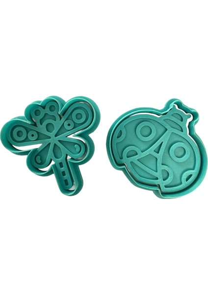 Doğa Dostları Ikili Kurabiye Kalıbı Seti | Yusufçuk ve Uğur Böceği | Bahçe Partisi | Şeker Hamuru,kil Şekillendirici