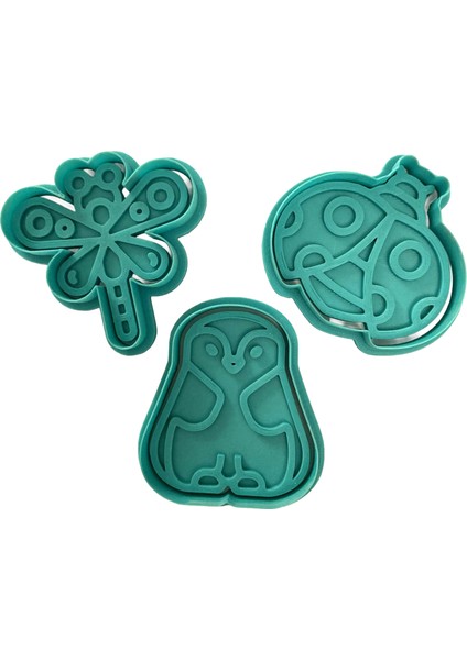 Bahar ve Kış Dostları 3 Parça Kurabiye Kalıbı Seti | Şans, Zarafet ve Neşe | Şeker Hamuru, Kil Şekillendirici