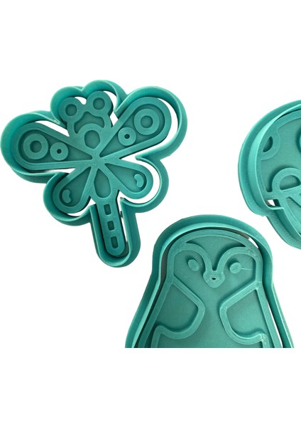 Bahar ve Kış Dostları 3 Parça Kurabiye Kalıbı Seti | Şans, Zarafet ve Neşe | Şeker Hamuru, Kil Şekillendirici modelleri