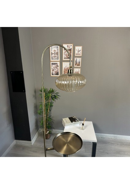 Elegant Bal Cam Eskitme Tepsili Düz Gövde Lambader Hareketli Başlık Metal Oturma Odası Zemin Lambası fiyatları