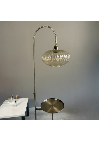 Elegant Bal Cam Eskitme Tepsili Düz Gövde Lambader Hareketli Başlık Metal Oturma Odası Zemin Lambası modelleri