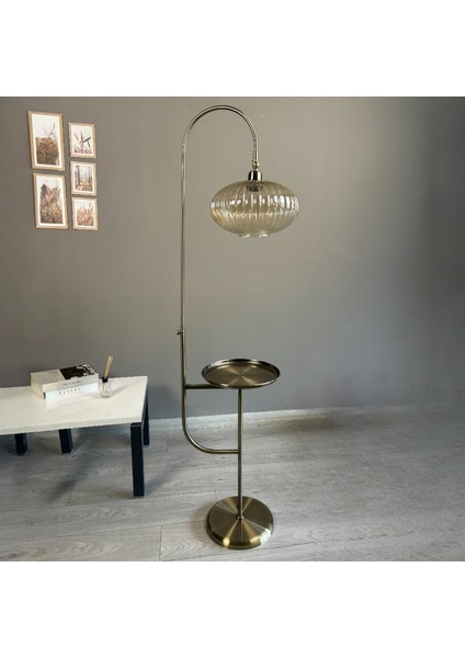 Elegant Bal Cam Eskitme Tepsili Düz Gövde Lambader Hareketli Başlık Metal Oturma Odası Zemin Lambası indirimleri