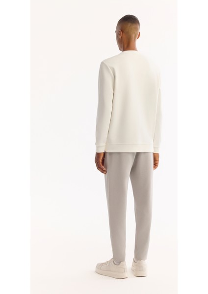 Erkek Siyah Bisiklet Yaka Pamuklu Bi-Stretch Baskılı Regular Fit Sweatshirt A52Y1215