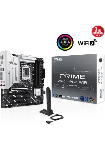 Prıme Z890M-PLUS Wıfı 4x Ddr5 Dp/hdmı 3x M.2 1x 2.5glan/wıfı7/bt Usb3.2 1851P Anakart