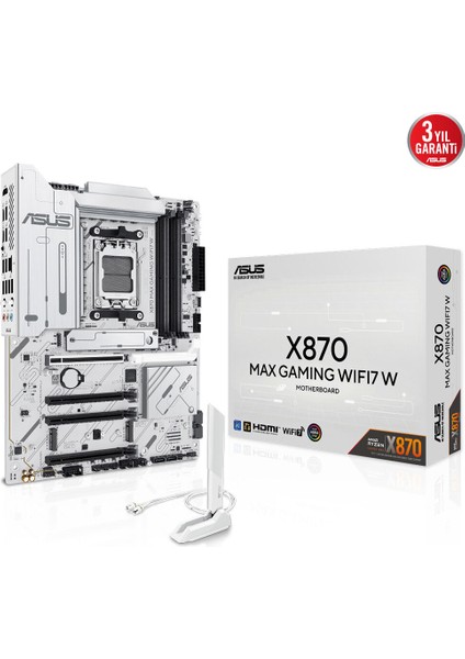 X870 Max Gamıng Wıfı7 W 4xddr5 Hdmı+Dp 3xm.2 Am5 Anakart