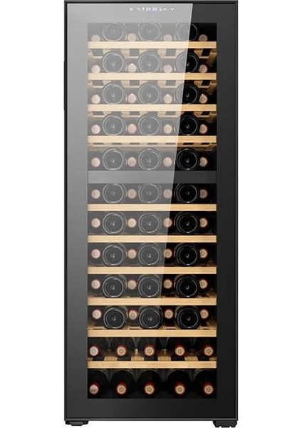 80 Şişe Kapasiteli Çift Bölmeli Solo Şarap Saklama Dolabı Siyah BFW80-BG2