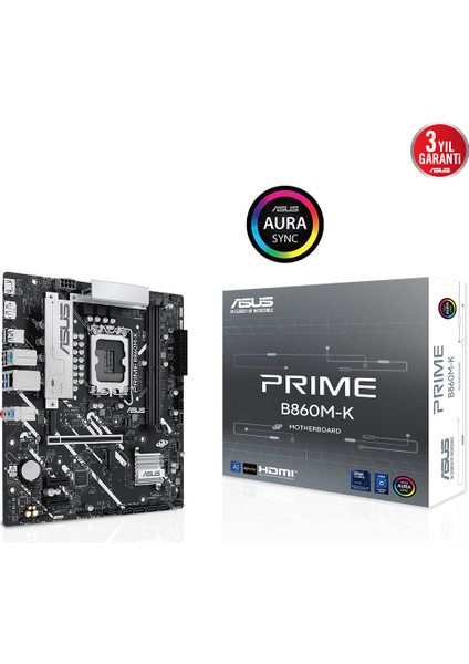 Prıme B860M-K 2x Ddr5 Dp/hdmı 2x M.2 1x 2.5glan Usb3.2 1851P Anakart