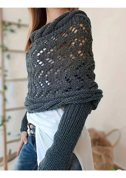 Örgü Kollu Şal-Bolero ( BC-1235 ) fiyatları