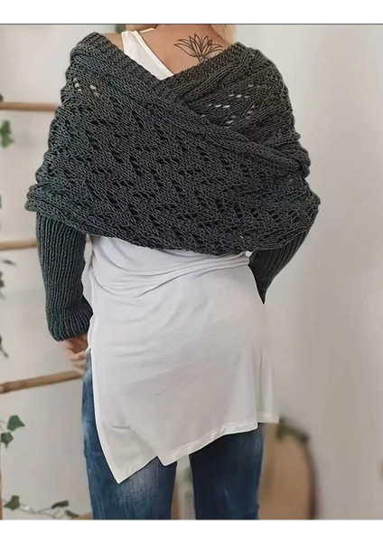 Örgü Kollu Şal-Bolero ( BC-1235 ) modelleri