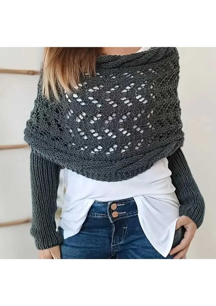 Örgü Kollu Şal-Bolero ( BC-1235 ) fırsatları