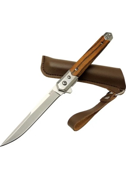 Eco Lounge Zbr M390 1-37 Kahverengi Kamp Çakısı 21CM - Manuel, Ahşap Sap, Kılıflı