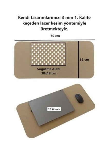 Keçe Masa Üstü Mouse Pad ve Bilgisayar Düzenleyici 70X32 cm – Antibakteriyel Mat, Keçe Mat, Masa Altlık, Ofis ve Ev Için Minimalist Tasarım (Açık Kahve) modelleri