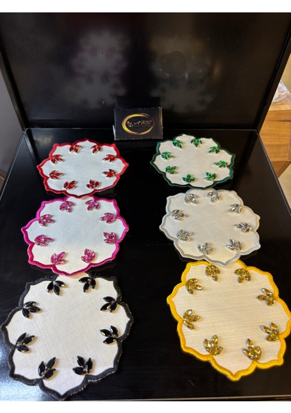 6'lı Taşlı Sunum Peçetesi, Renkli Kokteyl Peçetesi fırsatları